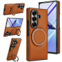 Чехол Leather PU Ring для Samsung Fold7 с поддержкой беспроводной зарядки