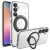 Силіконовий чохол накладка Clear Case для Samsung Galaxy S24 з металевим кільцем тримачем та захистом для камери