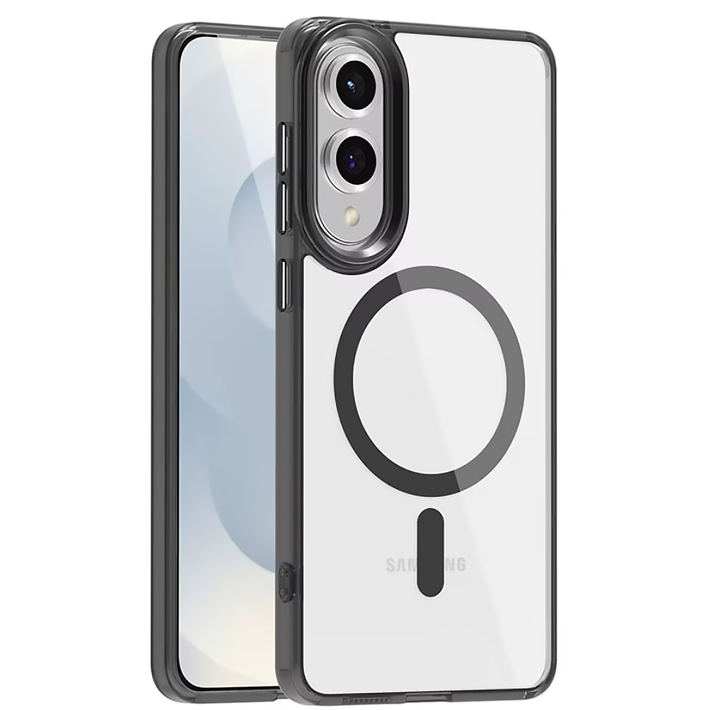 Чехол Ice Color Frame Magnetic Ring для Samsung Galaxy S25 Edge с поддержкой беспроводной зарядки чёрный