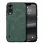 Кожаный чехол X&E для Samsung Galaxy S25 Edge с металлической вставкой зеленый