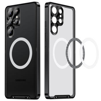 Чохол Metal Glass для Samsung Galaxy S24 Ultra з металевим кільцем та додатковим захистом на камеру