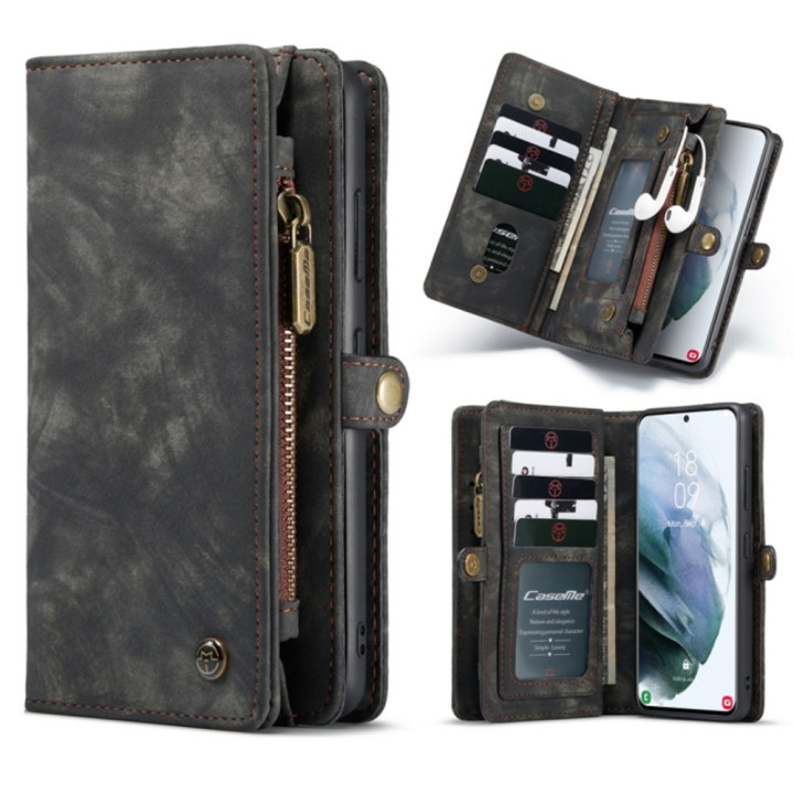 Чохол-гаманець CaseMe Retro Leather для Samsung Galaxy S21 Ultra, Black