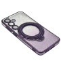 Силиконовый чехол накладка Glitter Case для Samsung Galaxy S24 с металлическим кольцом держателем и защитой для камеры