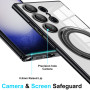 Силіконовий чохол накладка Clear Case для Samsung Galaxy S24 Ultra з металевим кільцем тримачем та захистом для камери