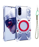 Чохол Metal Cyber Bamper для Samsung Galaxy S25 FE з кільцем та шнурком-тримачем