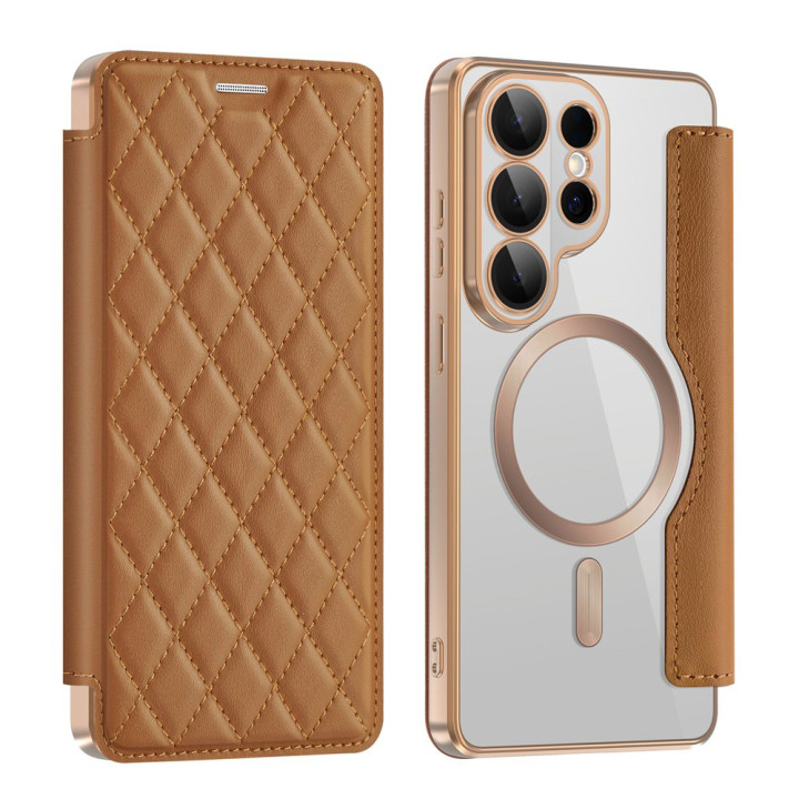 Чехол книжка Lingge Glass для Samsung Galaxy S26 Ultra с магнитным кольцом