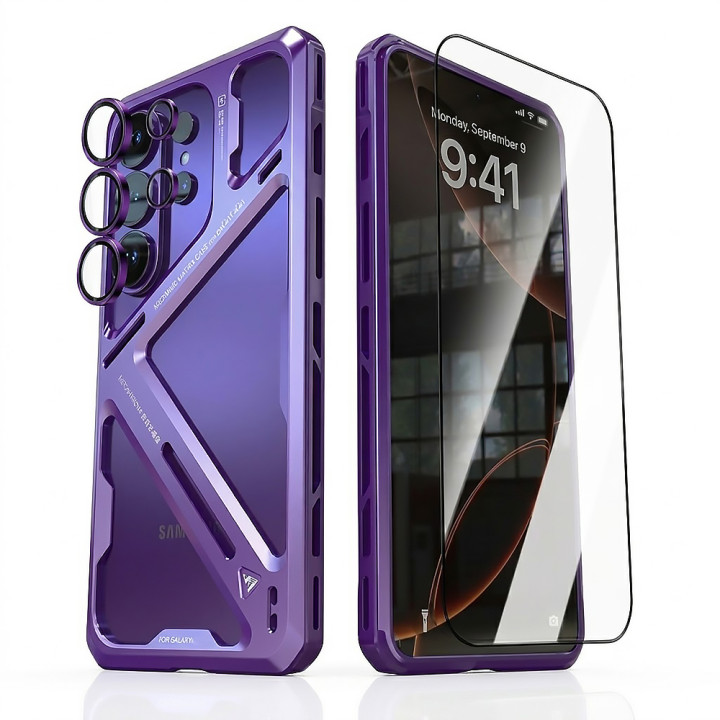 Чохол Metal Bamper Luphie Design для Samsung Galaxy S26 Ultra / CD Pattern на камеру / захисна плівка Ceramics Full Coverage