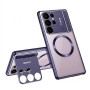 Чехол Metal Glass Camera Stand для Samsung Galaxy S26 Ultra с поддержкой беспроводной зарядки