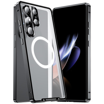 Чехол накладка Metal Glass Ring для Samsung Galaxy S26 Ultra 5G с металлическим кольцом и дополнительной защитой на камеру