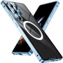 Чохол накладка Metal Glass Ring для Samsung Galaxy S26 Ultra 5G з металевим кільцем та додатковим захистом на камеру блакитний