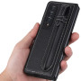 Шкіряний чохол-накладка Pola Pen Holder для Samsung Galaxy Z Fold 3, Black