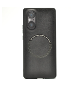 Кожаный чехол - накладка Leather Hybrid Case для Sony Xperia 5 V с металлической вставкой