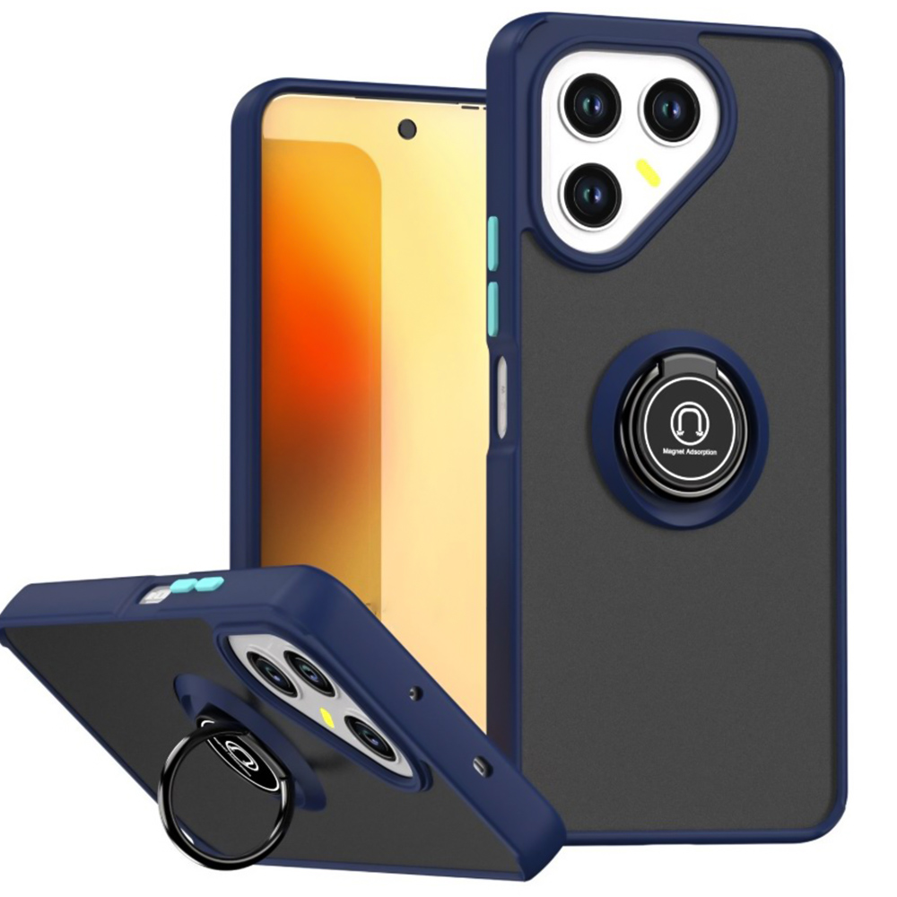 Чехол - накладка TPU Color Matte Ring для Tecno Pova 7 4G / Pova 7 Neo синий