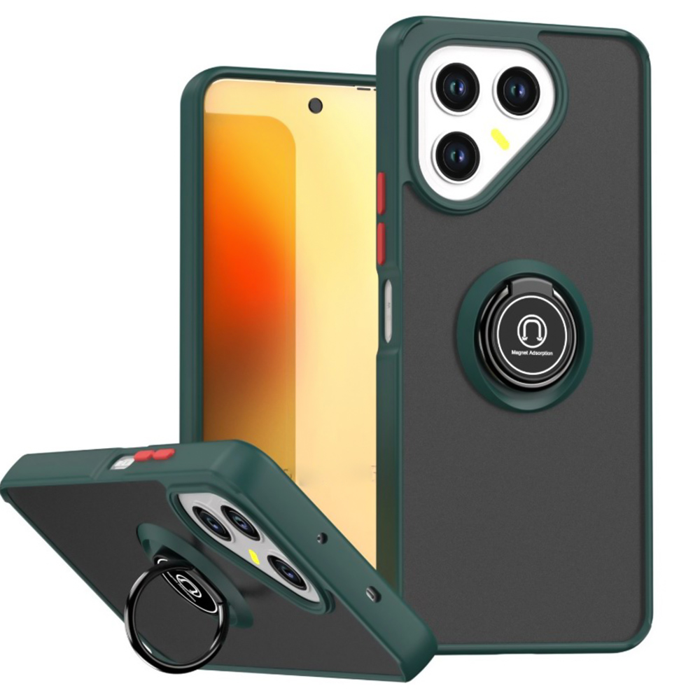 Чехол - накладка TPU Color Matte Ring для Tecno Pova 7 4G / Pova 7 Neo зелёный