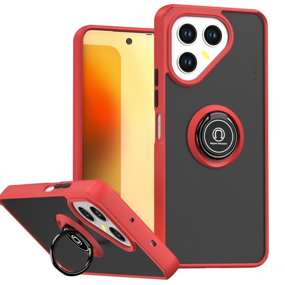 Чехол - накладка TPU Color Matte Ring для Tecno Pova 7 4G / Pova 7 Neo красный