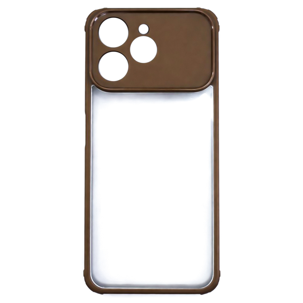 Чохол Color Armor Shell для Tecno Spark 40 4G із захистом для камери коричневий