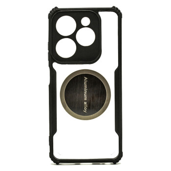 Чохол - накладка Acryl Cooling Armor для Tecno Spark Go 2024 з магнітною пластиною, Black
