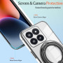 Силіконовий чохол накладка Clear Case для Xiaomi 14 Pro з металевим кільцем тримачем та захистом для камери