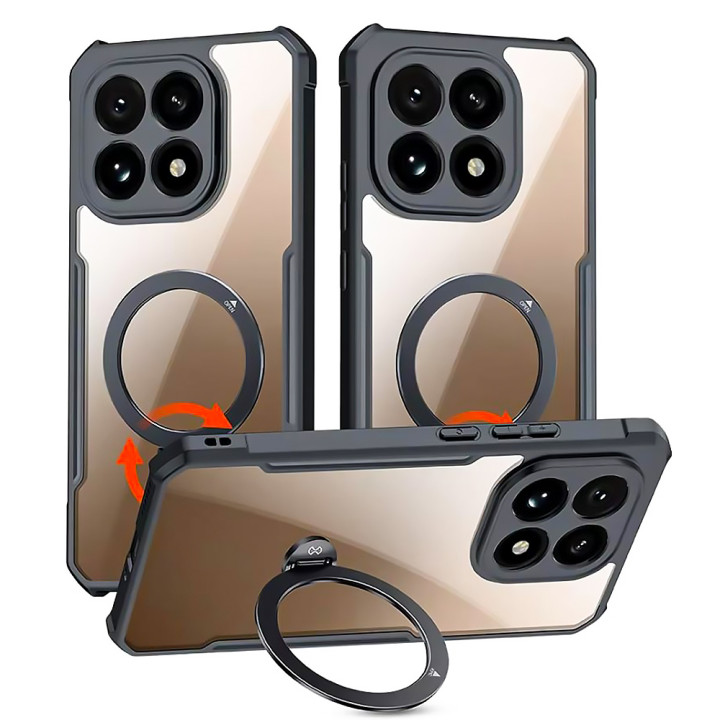 Протиударний чохол XUNDD Ring для Xiaomi 15T з магнітним кільцем - підставкою, Black