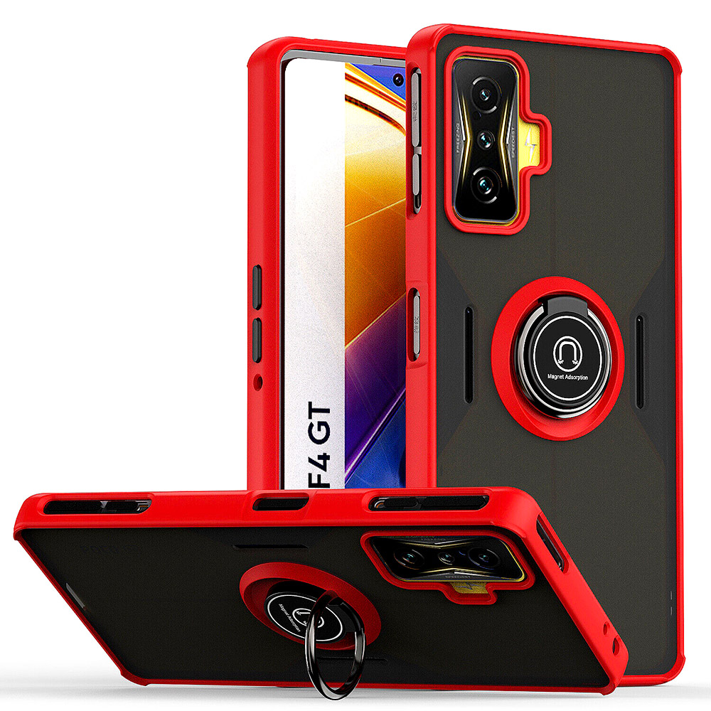 Чехол - накладка TPU Color Matte Ring для Xiaomi Poco F4 GT красный