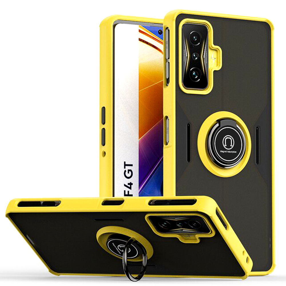Чехол - накладка TPU Color Matte Ring для Xiaomi Poco F4 GT желтый