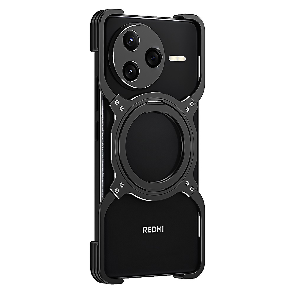 Чехол Metal Bamper with Ring для Xiaomi Poco F7 Pro / Redmi K80 с защитой на камеру черный с серебряным Чехол Metal Bamper with Ring для Xiaomi Poco F7 Pro / Redmi K80 с защитой на камеру черный с серебряным