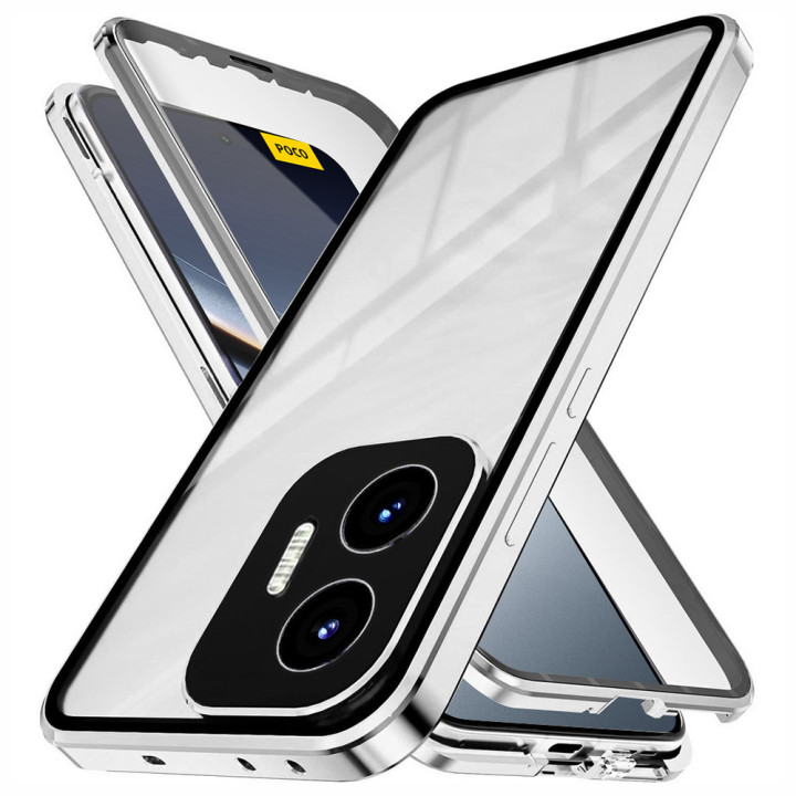 Магнітний чохол Metal Glass 360 для Xiaomi Poco F7 із захистом екрану та камери
