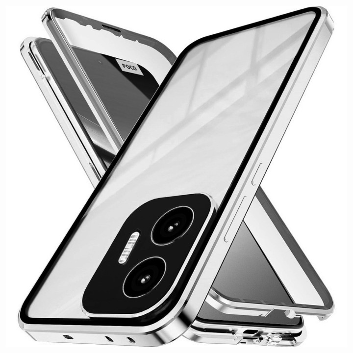 Магнітний чохол Metal Glass 360 для Xiaomi Poco F7 із захистом екрану та камери