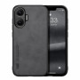 Кожаный чехол X&E для Xiaomi Poco F7 с металлической вставкой серый