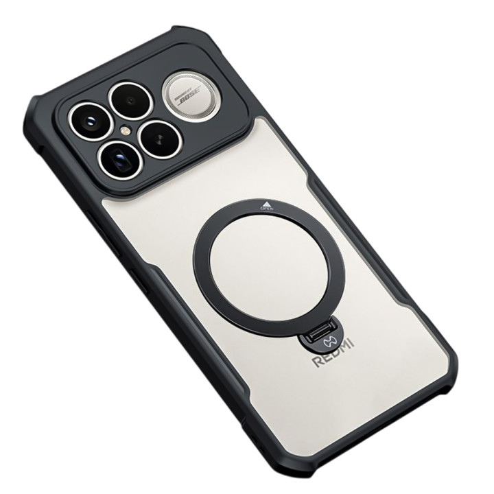 Протиударний чохол XUNDD Texture with Ring для Xiaomi Poco F8 Ultra 5G / Redmi K90 Pro Max 5G з магнітним кільцем - підставкою, Black