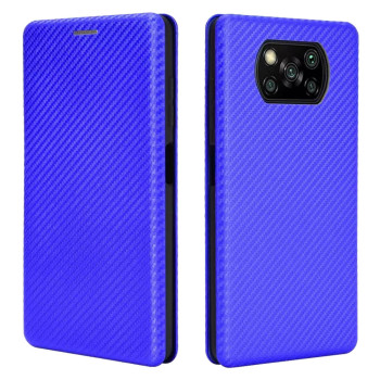 Чохол-книжка Carbon Fiber Texture для Xiaomi Poco X3 / Poco X3 Pro