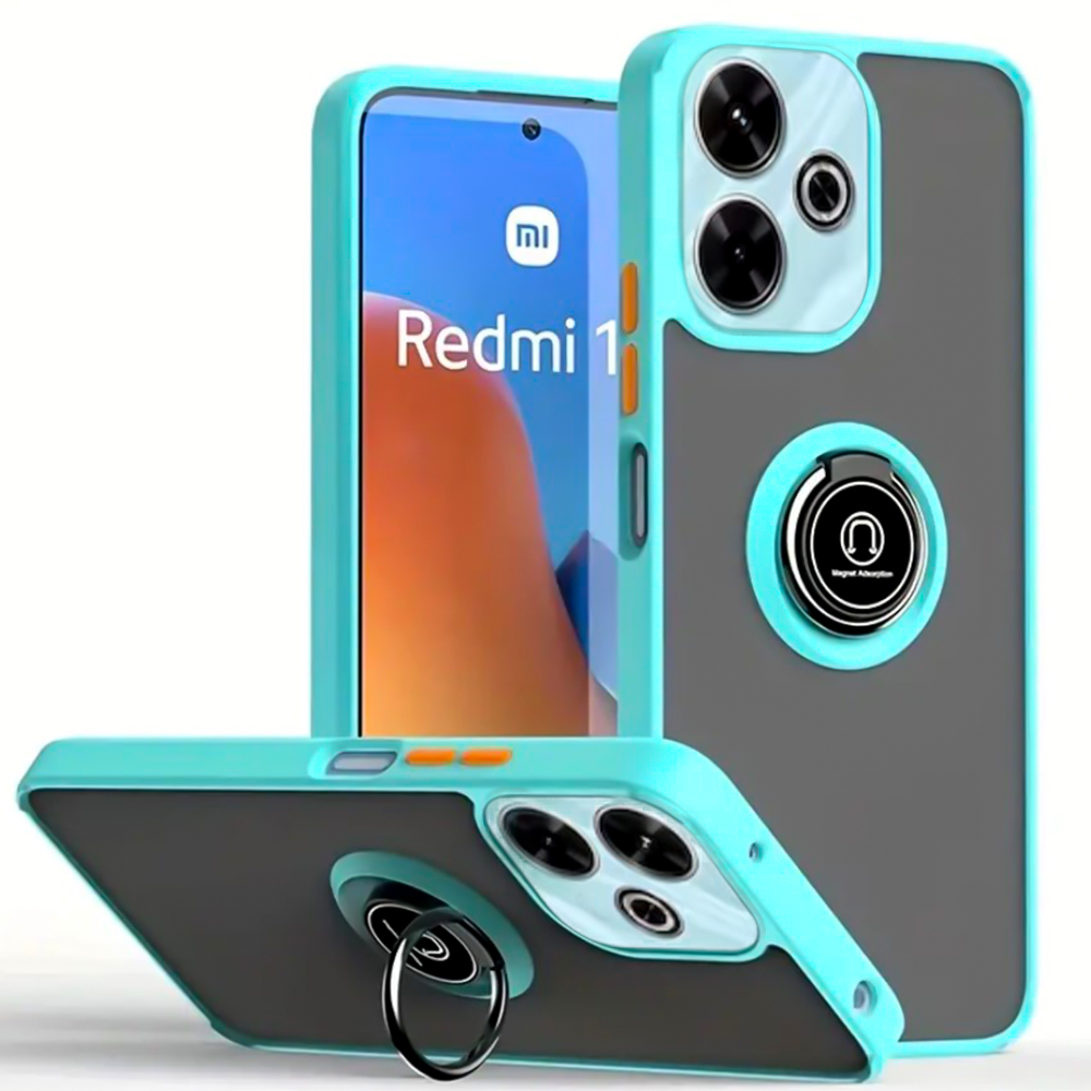 Чехол - накладка TPU Color Matte Ring для Xiaomi Redmi 13 4G / Redmi 13 5G / Poco M6 4G голубой
