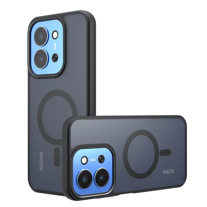 Матовый чехол Magsafe TPU+PC для Xiaomi Poco C85 4G / Redmi 15C 4G, Black