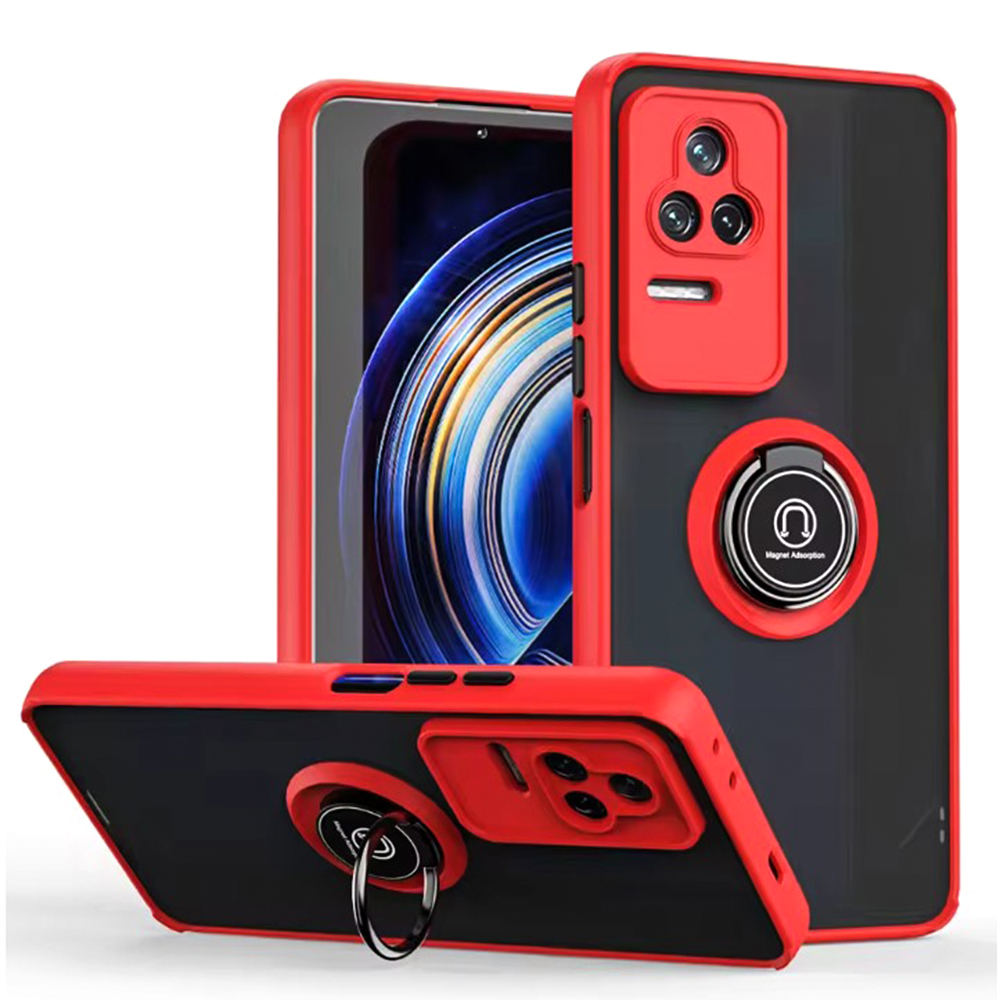 Чехол - накладка TPU Color Matte Ring для Xiaomi Redmi K50 / K50 Pro красный