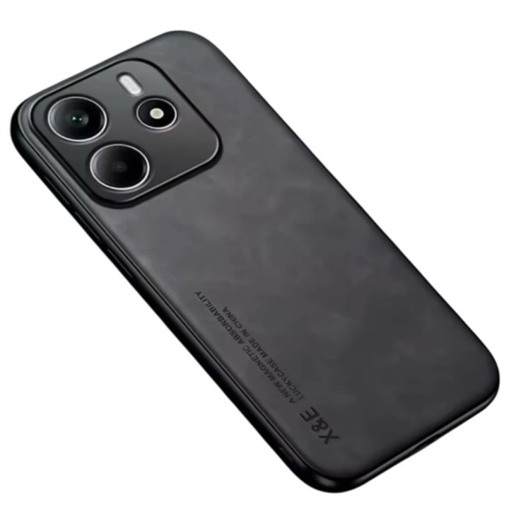 Кожаный чехол - накладка X&E для Xiaomi Redmi Note 14 4G с металлической вставкой