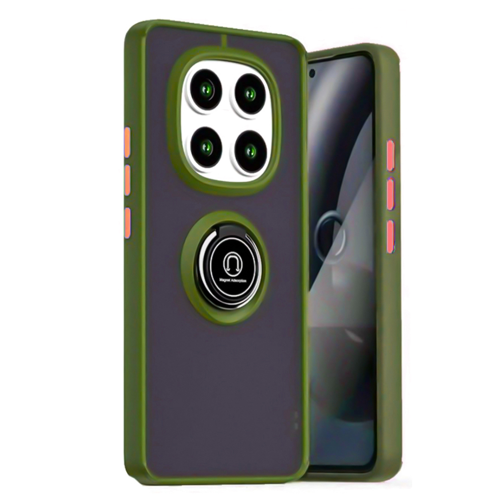 Чехол - накладка TPU Color Matte Ring для Xiaomi Poco X7 / Redmi Note 14 Pro 5G оливковый