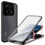 Магнитный чехол Metal Glass 360 для Xiaomi 15 с защитой экрана и камеры