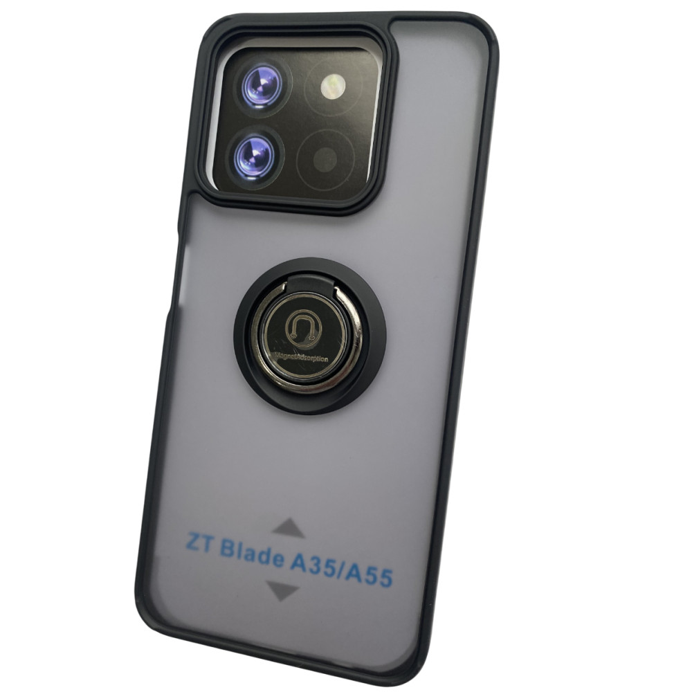 Чехол - накладка TPU Color Matte Ring для ZTE Blade A35 / A55 чёрный