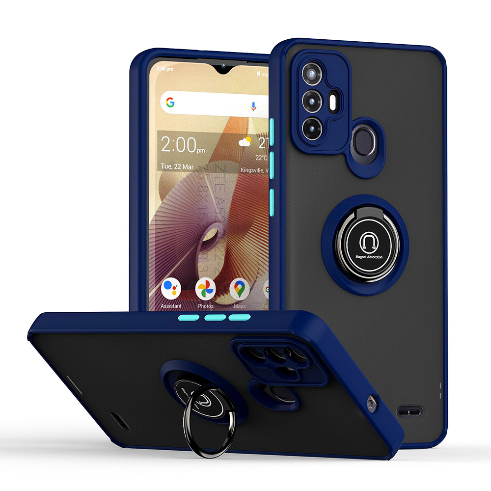 Чохол-накладка TPU Color Matte Ring для ZTE Blade A52 синій
