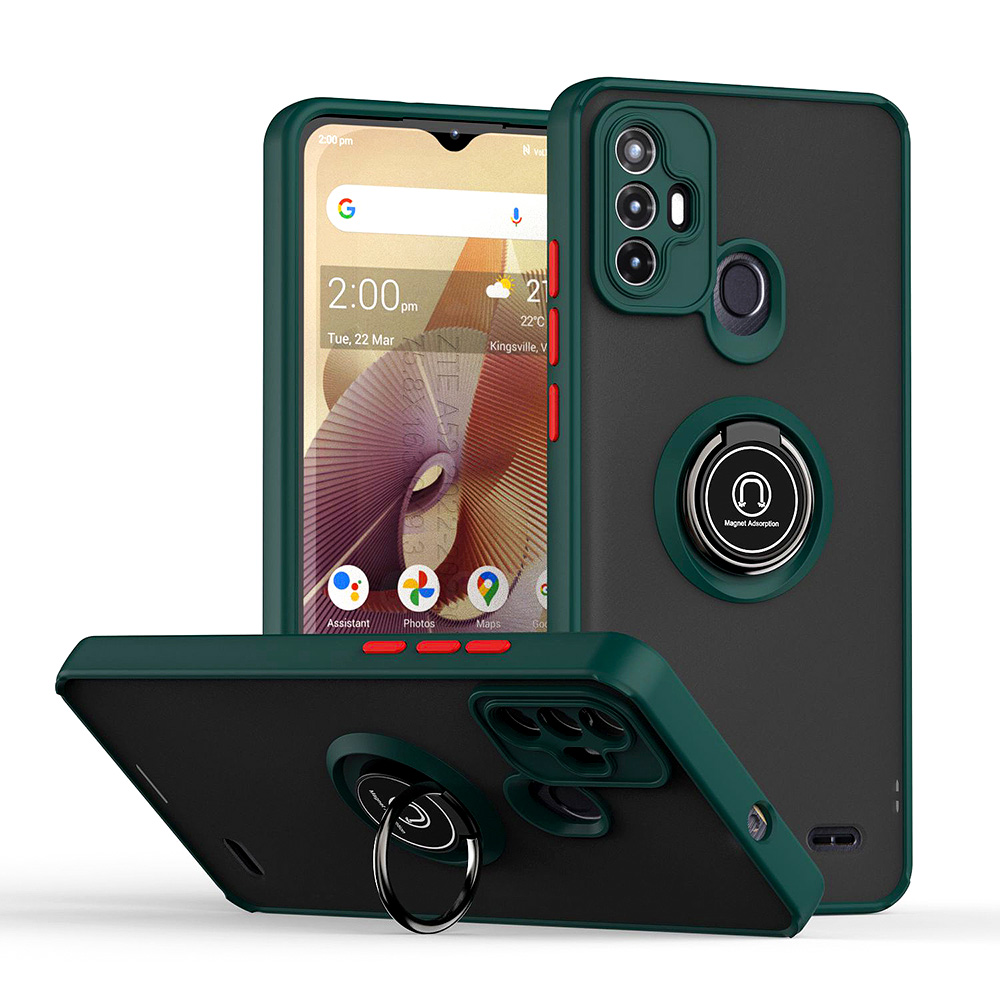 Чехол-накладка TPU Color Matte Ring для ZTE Blade A52 зелёный