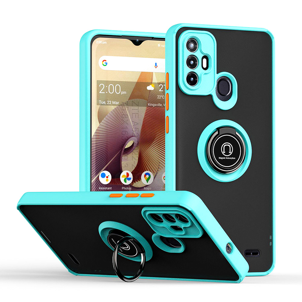 Чехол-накладка TPU Color Matte Ring для ZTE Blade A52 голубой