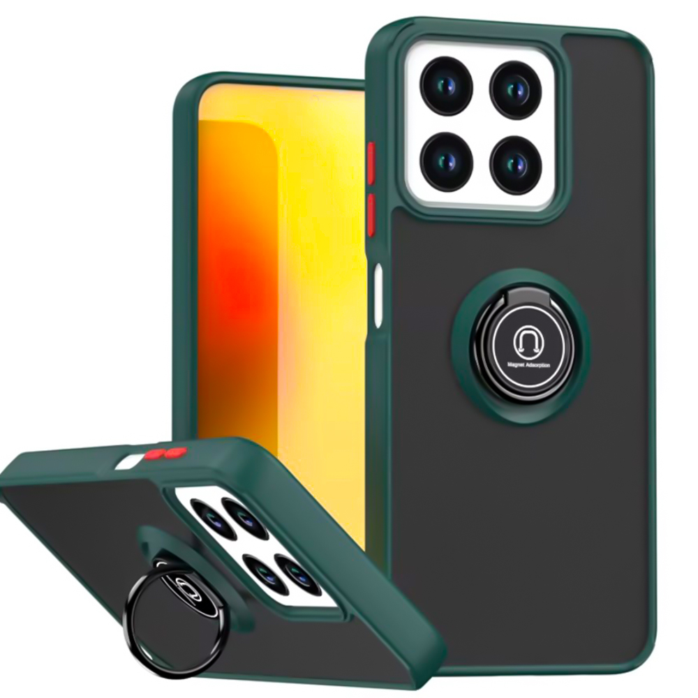 Чохол TPU Color Matte Ring для ZTE Nubia V70 / V70 Design із кільцем - підставкою зелений