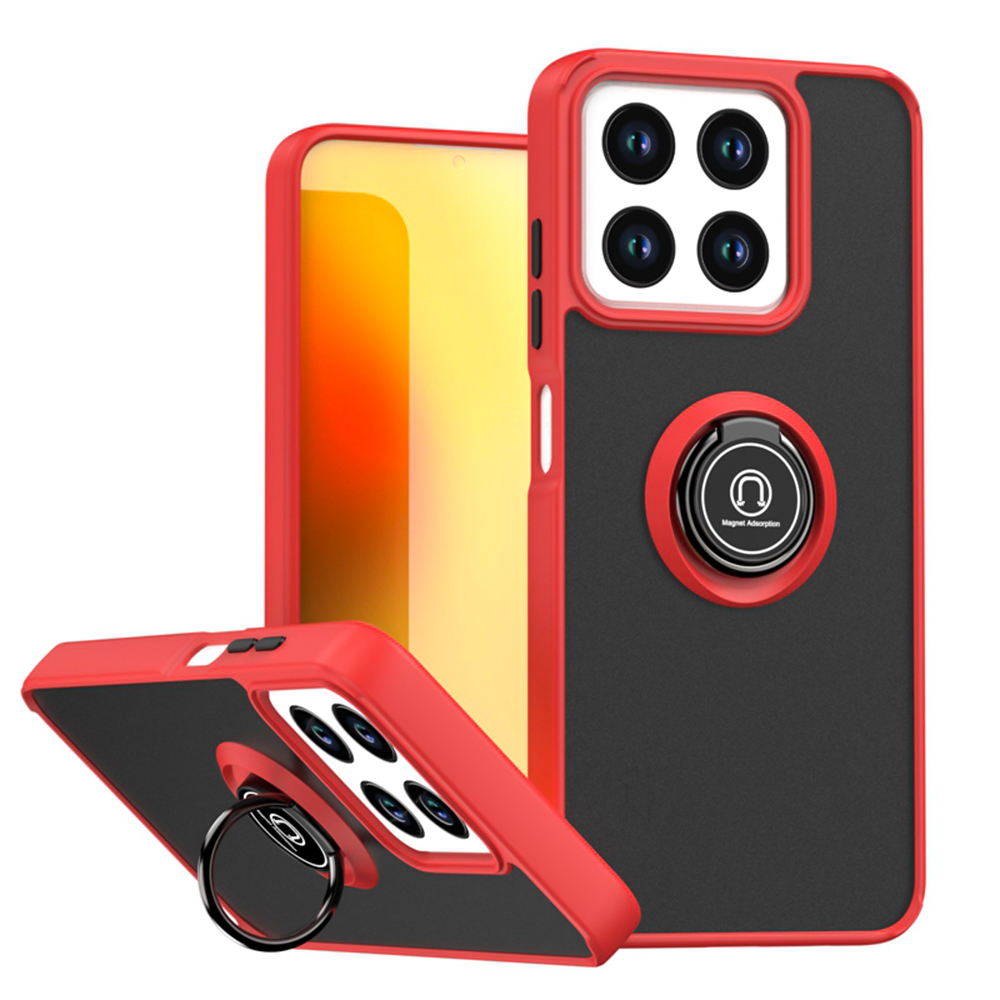 Чохол TPU Color Matte Ring для ZTE Nubia V70 / V70 Design із кільцем - підставкою червоний