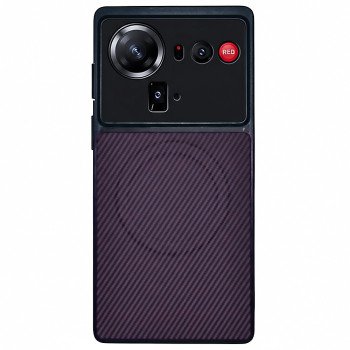 Чехол Carbon Shield with Ring для ZTE nubia Z80 Ultra с поддержкой беспроводной зарядки