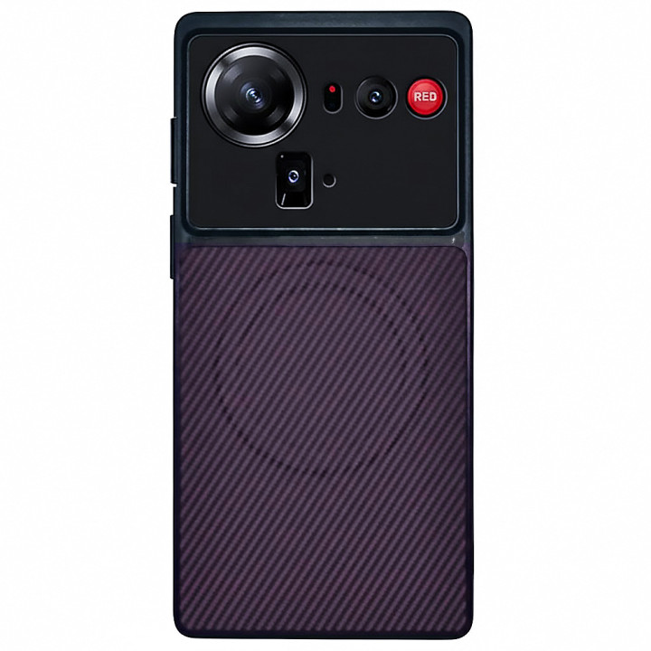 Чохол Carbon Shield with Ring для ZTE nubia Z80 Ultra з підтримкою бездротової зарядки