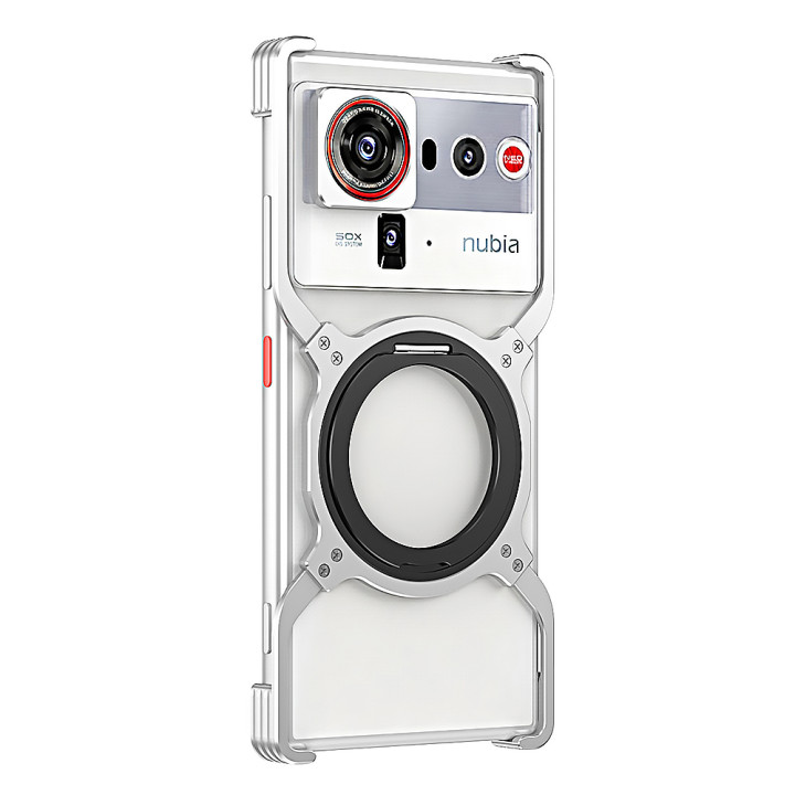 Чехол Metal Bamper для ZTE nubia Z80 Ultra с кольцом – подставкой и защитной рамкой на камеру