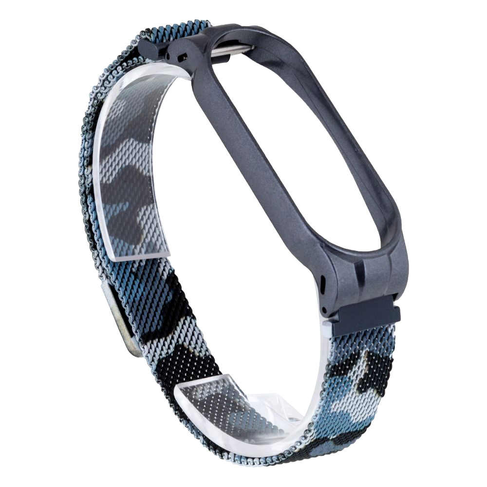 Ремінець Milanese Loop Color для Xiaomi Mi Band 5 / Mi Band 6 чорний з синім