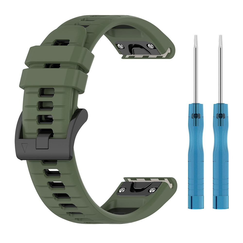 Ремешок Sport Silicone Dual Color для смарт-часов Garmin Fenix 8 43mm, 20мм зеленый с черным