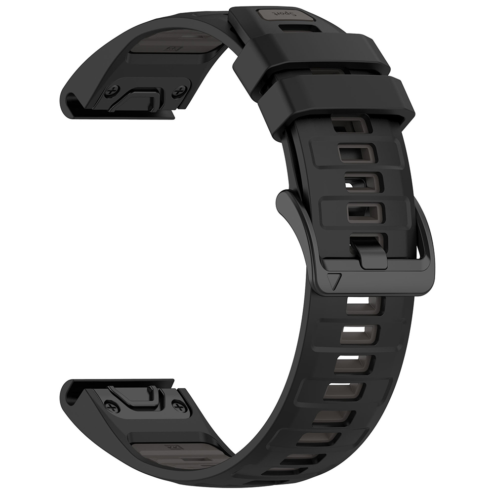 Ремінець Sport Silicone Dual Color для Garmin Fenix 8 51mm / Tactix 8 51mm, 26mm​​ чорно-сірий