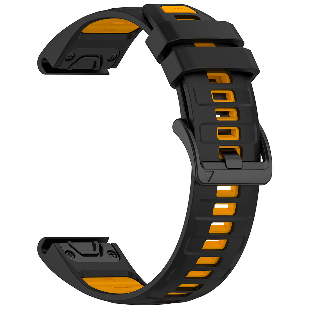 Ремінець Sport Silicone Dual Color для Garmin Fenix 8 51mm / Tactix 8 51mm, 26mm​​ чорний з оранжевим